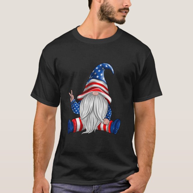 Camiseta El Patriótico Estadounidense Gnomes Estados Unidos (Anverso)