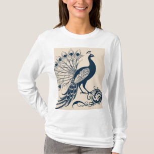 Camiseta El pavo real en flor: estilo Art Nouveau