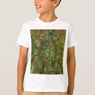 Camiseta El pavo real tiñe de fondo verde