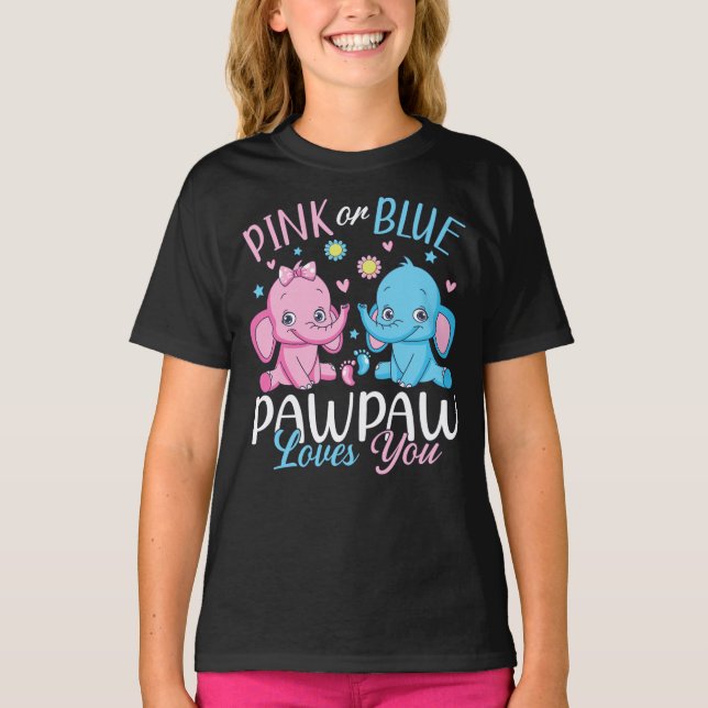 Camiseta El Pawpaw Rosa O Azul Te Ama Elephant Baby Girl (Anverso)