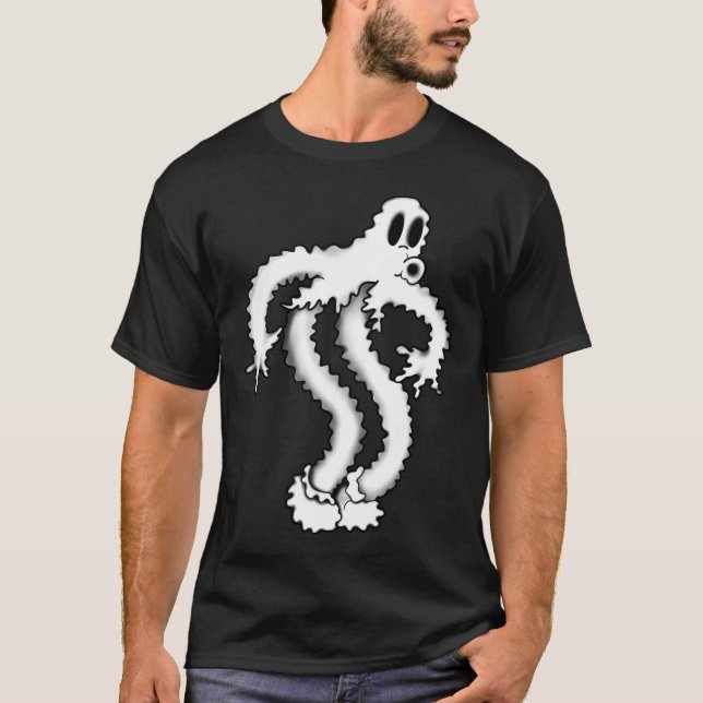 Camiseta El payaso fantasma Shaky Spooky Blackwork (Anverso)