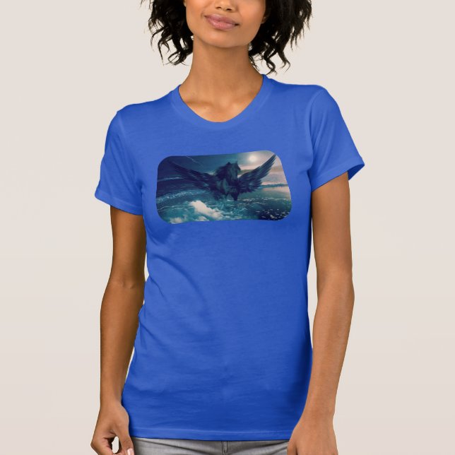 Camiseta El Pegaso Negro Emergiendo Del Mar (Anverso)