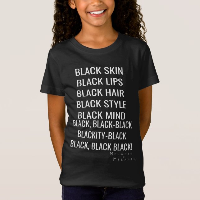 Camiseta El pelo de la piel negra levanta las uñas la mente (Anverso)