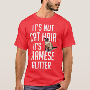 Camiseta El pelo no es gato, es el gato purpurina siamés.