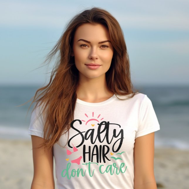 Camiseta "El pelo salado no importa" Vida en la playa (Subido por el creador)
