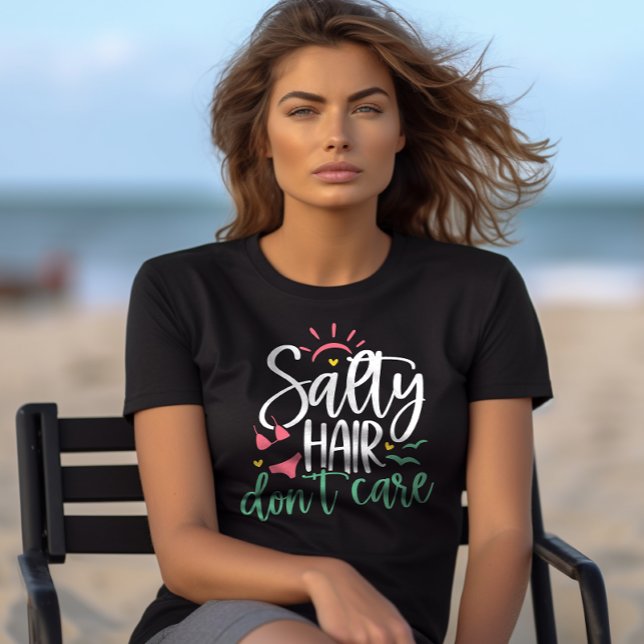 Camiseta "El pelo salado no importa" Vida en la playa (Subido por el creador)