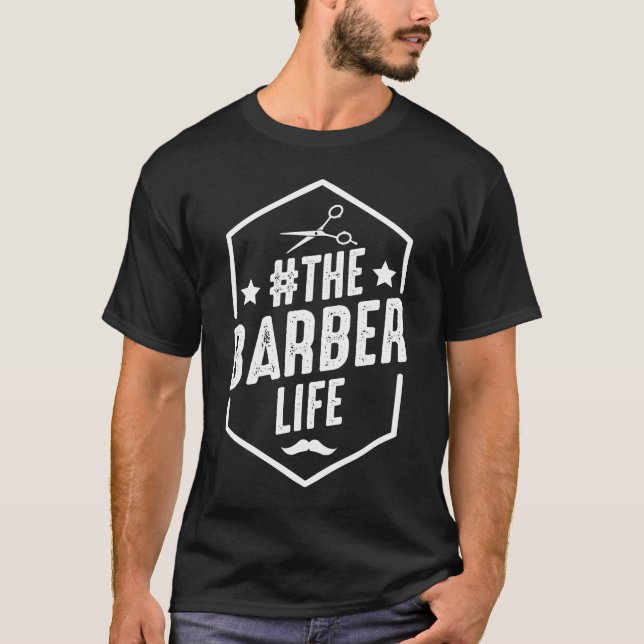 Camiseta El peluquero profesional Barber Life (Anverso)