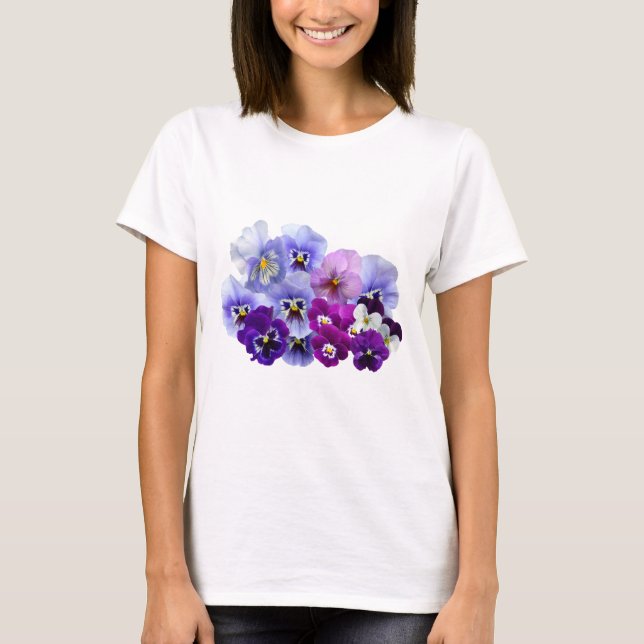 Camiseta El pensamiento azul florece pensamientos florales (Anverso)