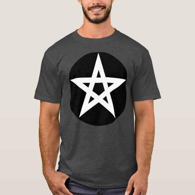 Camiseta El pentagrama (blanco sobre negro) (Anverso)