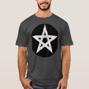 Camiseta El pentagrama (cosecha blanca sobre negro)