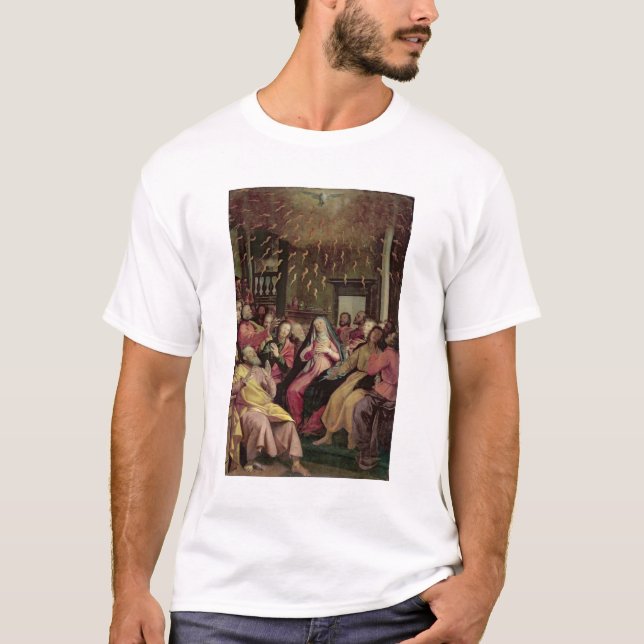 Camiseta El Pentecost, c.1598 (aceite en el panel) (Anverso)