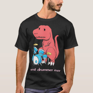 Camiseta El peor baterista de todos los divertidos dinosaur