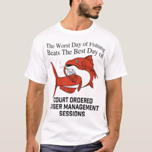 Camiseta el peor día de la pesca es mejor que el mejor día