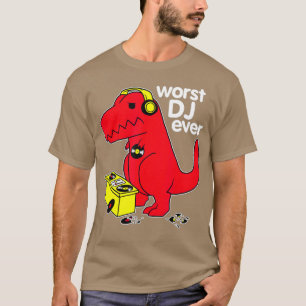 Camiseta El peor DJ de todos los divertidos dinosaurios roj