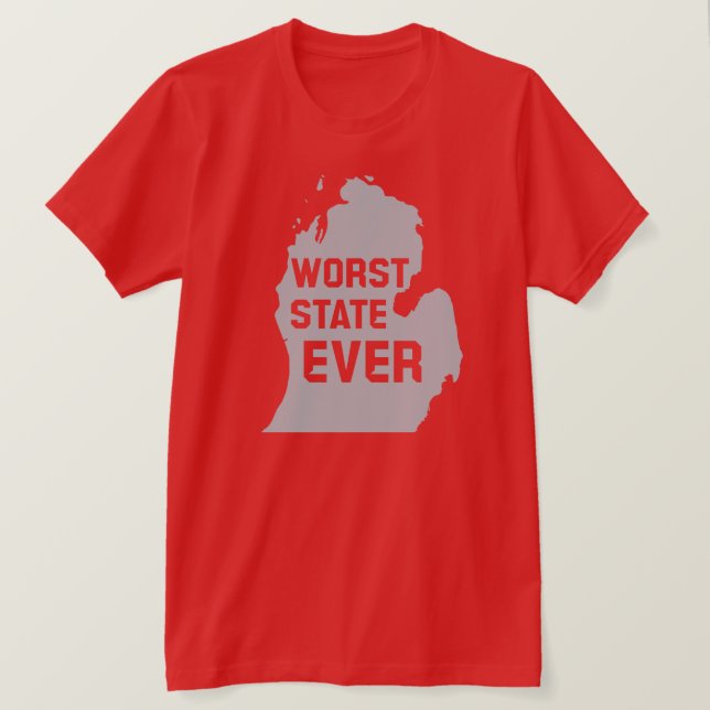 Camiseta El peor estado de la historia (Michigan) (Anverso del diseño)