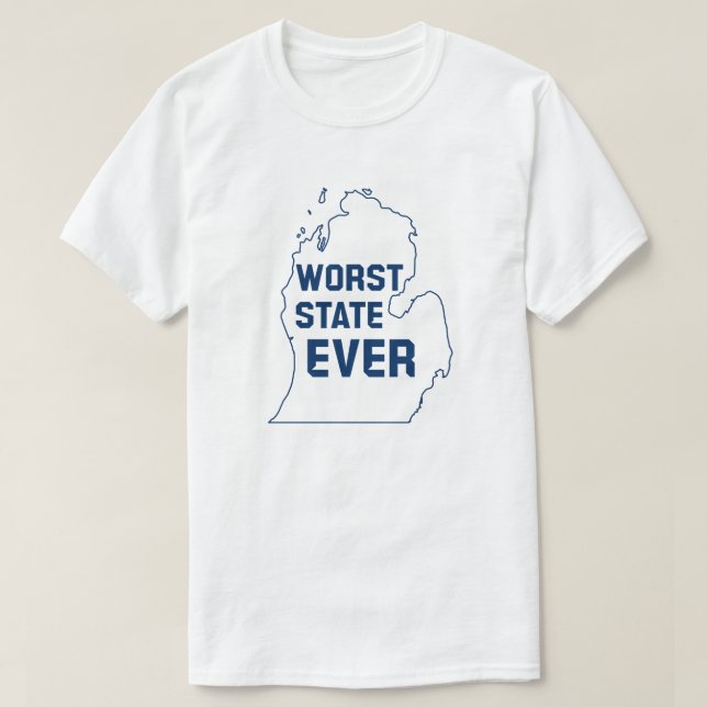 Camiseta El peor estado de la historia (Michigan) (Diseño del anverso)