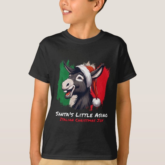 Camiseta El pequeño asino de Santa | Navidades italianos Do (Anverso)