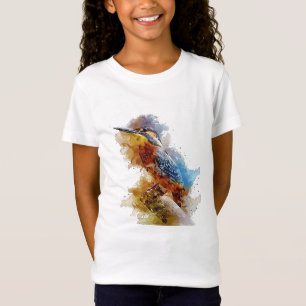 Camiseta El pequeño ave de Kingfisher sola en una encaja