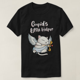Camiseta El pequeño ayudante de Cupid Valentines Cat