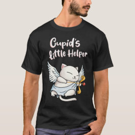 Camiseta El pequeño ayudante de Cupid Valentines Cat