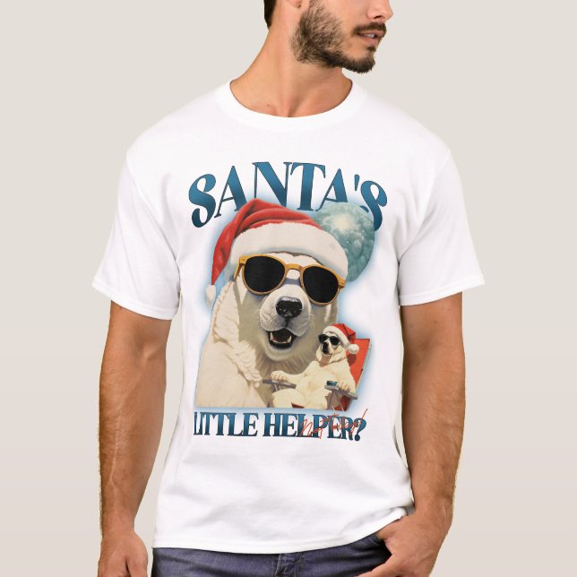 Camiseta ¡El pequeño ayudante de Santa no hoy!, Navidades (Anverso)