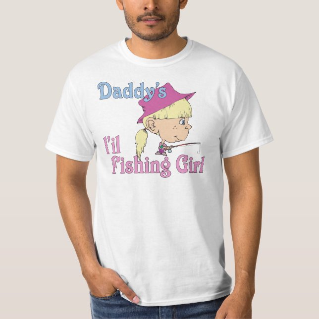 Camiseta El pequeño Chica pescador de papá (Anverso)