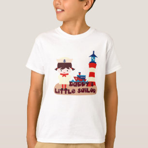 Camiseta El pequeño marinero del papá (chica trigueno)