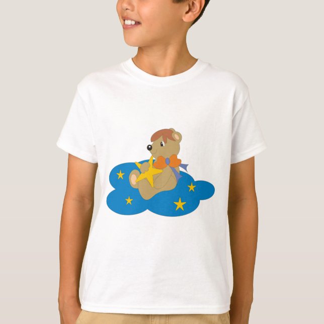 Camiseta El pequeño oso con una estrella en la nube (Anverso)