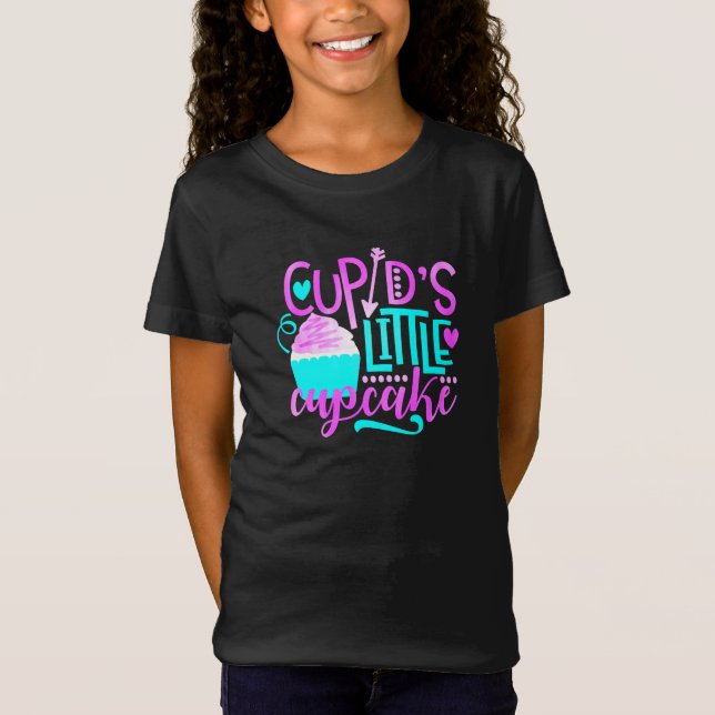 Camiseta El pequeño pastel de Cupido de chicas San Valentín (Anverso)
