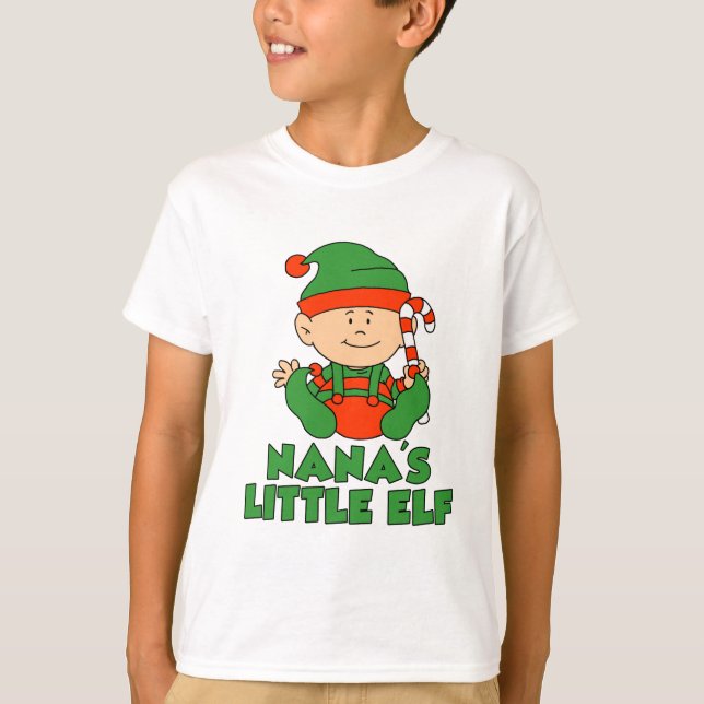 Camiseta El pequeño Personalizado Elf Cute de Nana (Anverso)