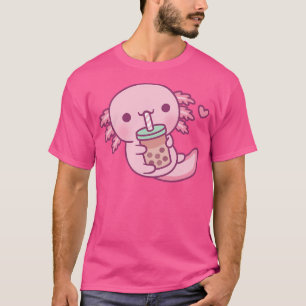 Camiseta El pequeño y lindo Axolotl ama el té de la burbuja