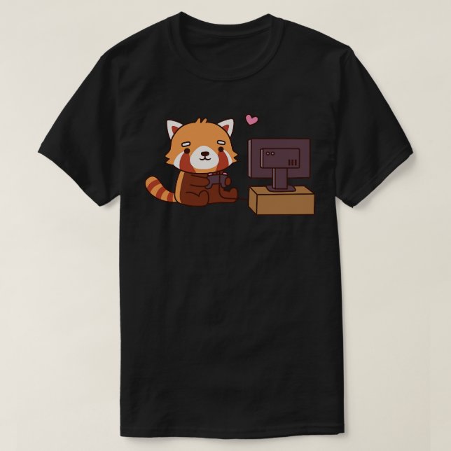 Camiseta El pequeño y pequeño Panda Rojo Ama El Juego (Diseño del anverso)