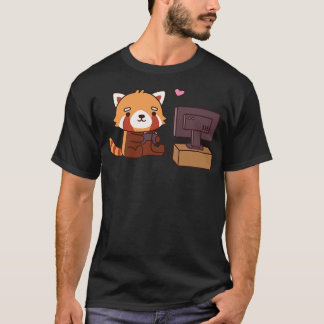Camiseta El pequeño y pequeño Panda Rojo Ama El Juego