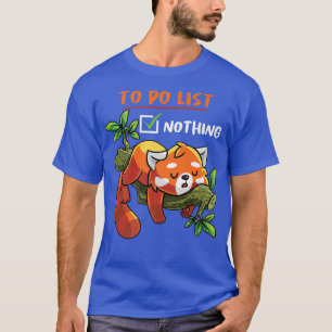Camiseta El perezoso animal panda rojo ama hacer una lista