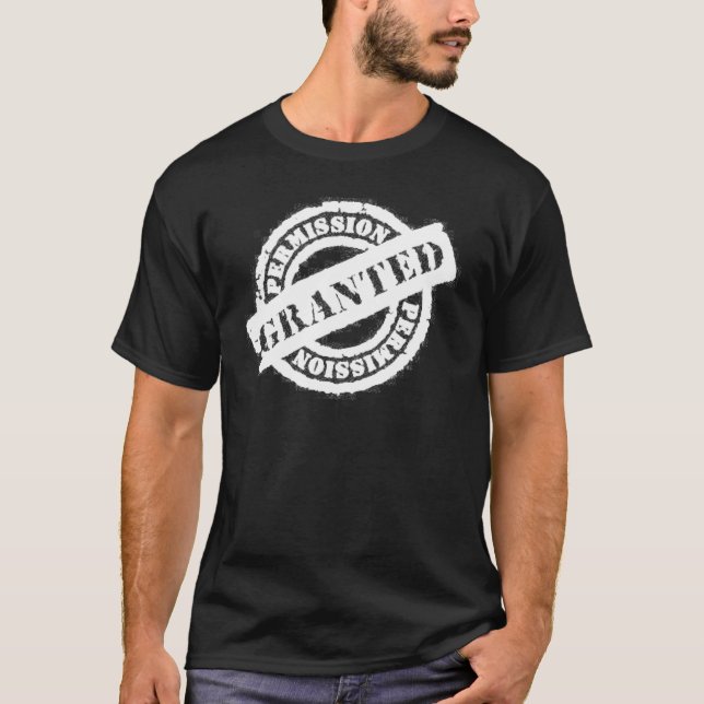 Camiseta el permiso del sello concedió blanco (Anverso)
