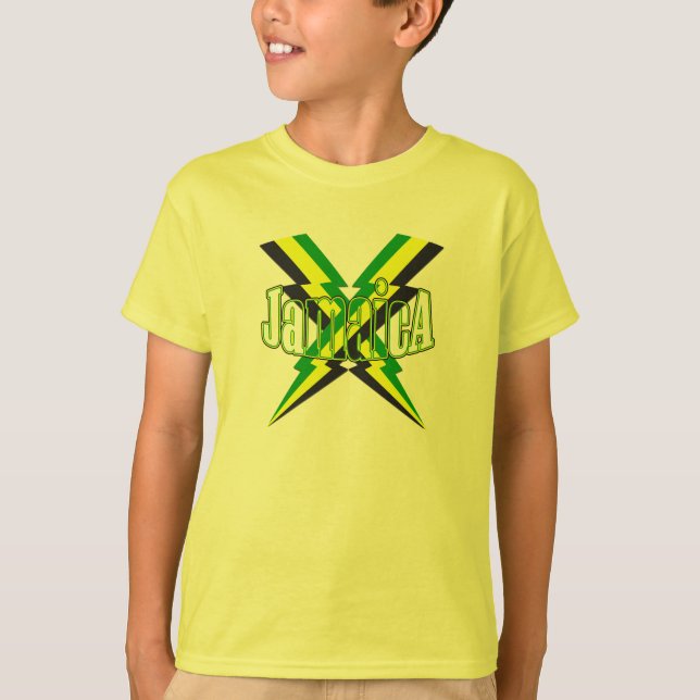 Camiseta El perno jamaicano del aligeramiento embroma T (Anverso)