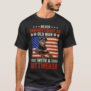 Camiseta El perro abuelo padre nunca subestima al viejo Ro