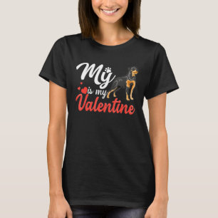 Camiseta El Perro Amante De Mi Rottweiler Es Mi Valentín
