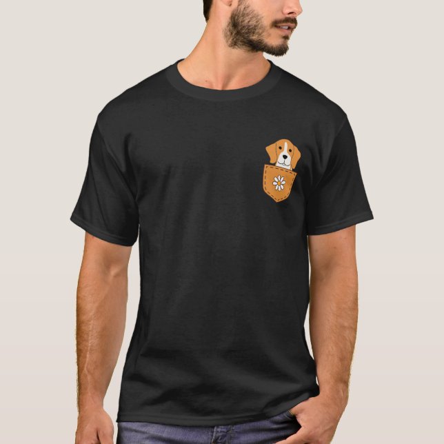 Camiseta El Perro Beagle En El Bolsillo (Anverso)