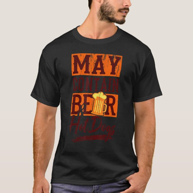 Camiseta El Perro Caliente Puede Contener Cerveza Y Perros  (Anverso)