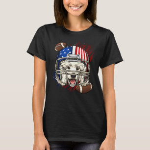 Camiseta El perro caniche americano ama a la bandera de los