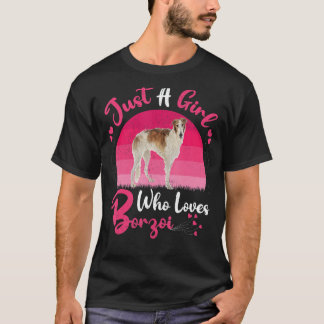 Camiseta El perro de Borzoi vintage solo es un Chica que am