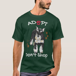 Camiseta El perro de Schnauzer Tonto Adopta No Tiende Cacho