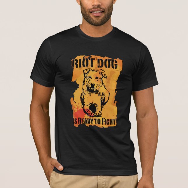 Camiseta el perro del alboroto está listo para luchar (Anverso)
