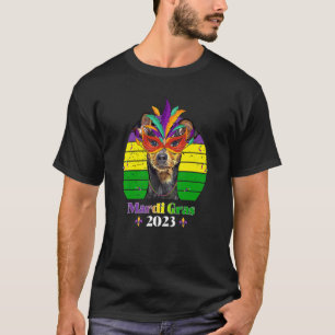 Camiseta El perro Fiesta Pinscher en miniatura Mardi Gras 2