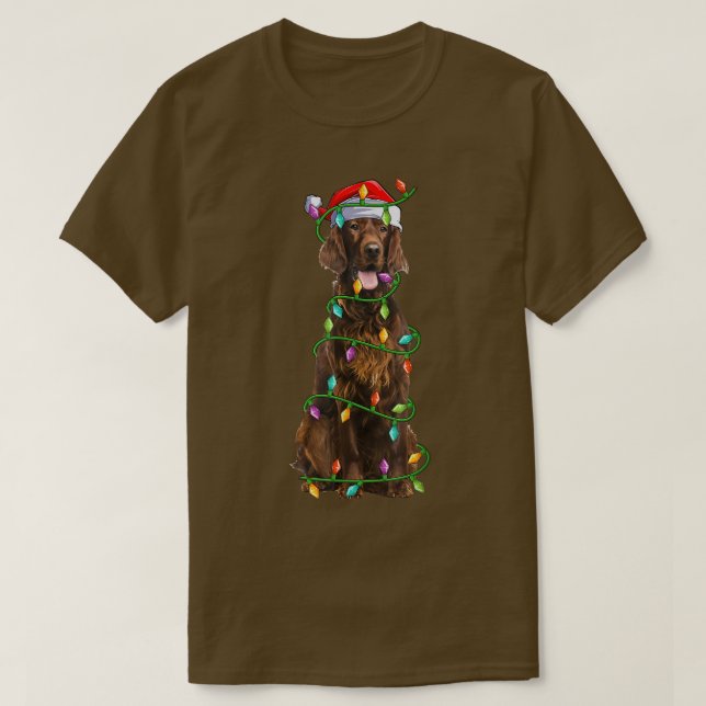 Camiseta El perro guardián irlandés ama la Navidad (Diseño del anverso)