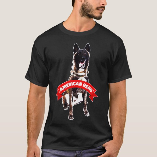Camiseta El perro héroe de pastor alemán contiene el apoyo  (Anverso)