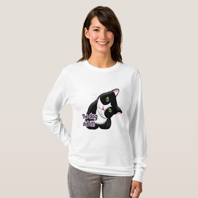 Camiseta El perro lo hizo Cat (Anverso completo)