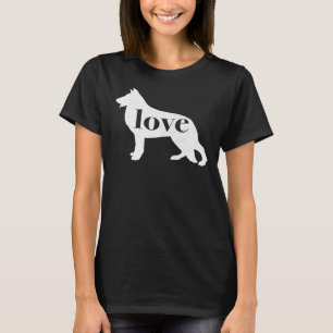 Camiseta El perro pastor alemán ama a una V Minimalista ang