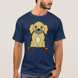Camiseta El perro pequeño está sentado en una patineta